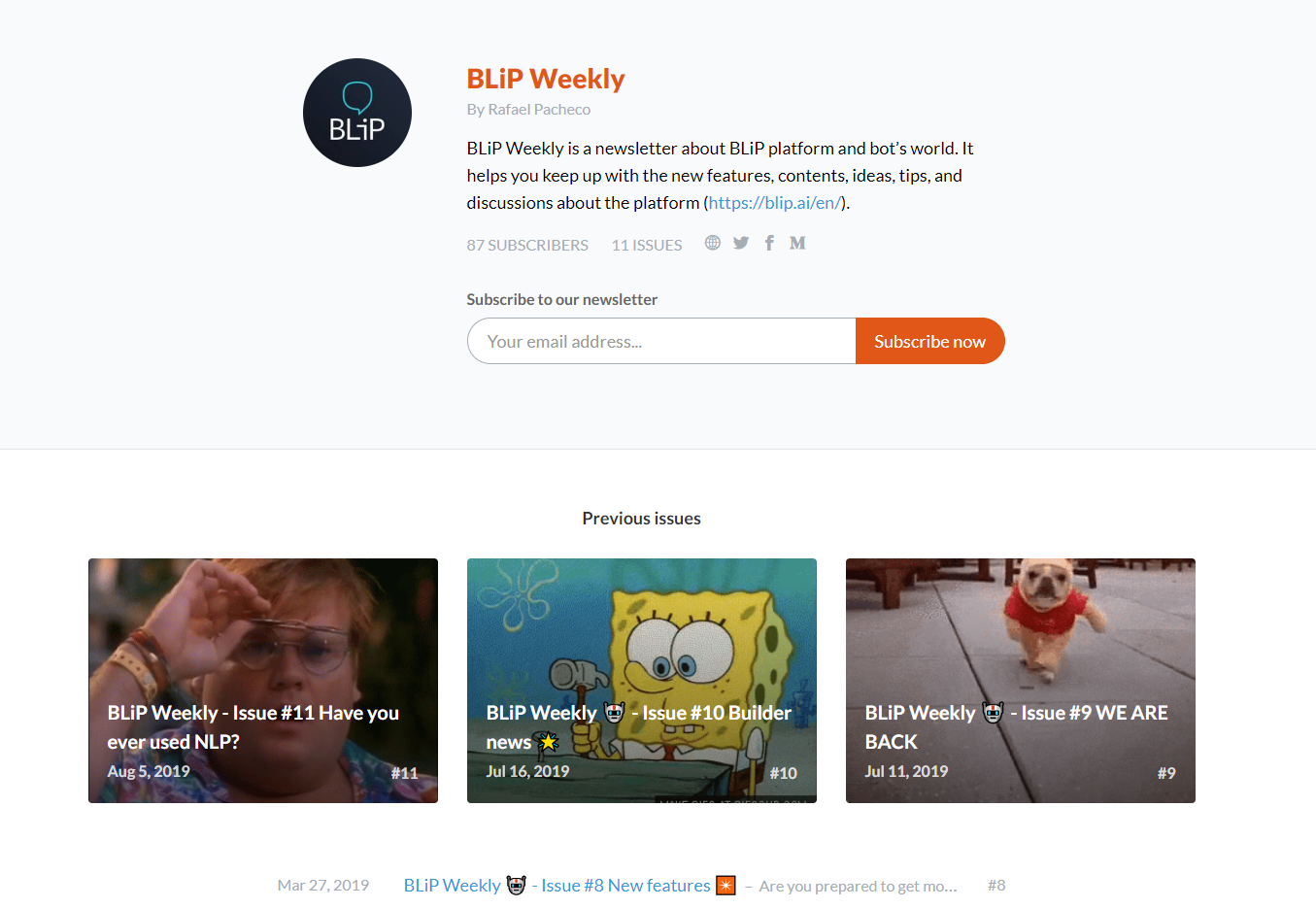 Imagem de banner sobre o BLiP Weekly