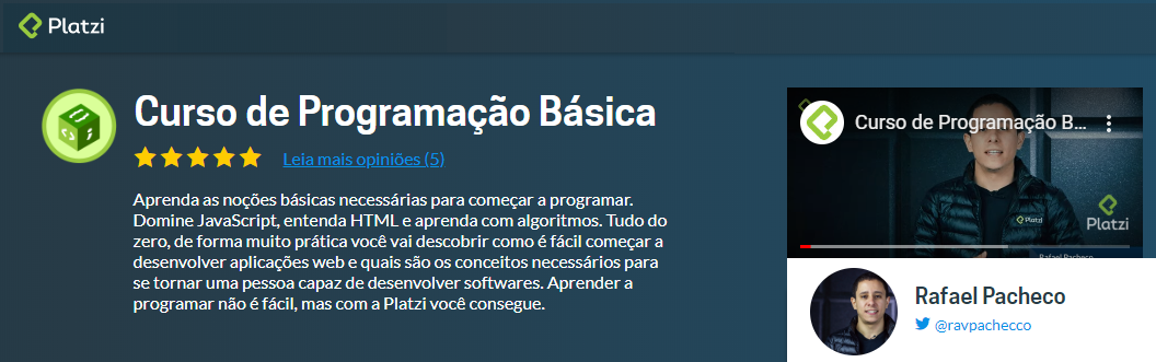 Imagem de banner do curso de Programção Básica